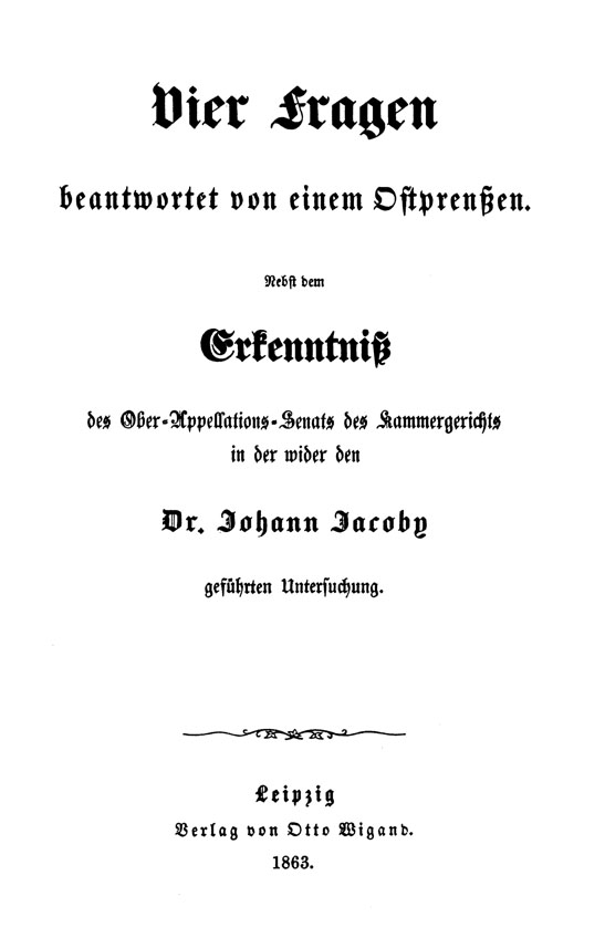 Der Königsberger Johann Jacoby – Arzt und Radikaldemokrat thumbnail